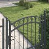 vidaXL Fence Gate with Lock Grey 100 x 100 cm Powder-coated steel