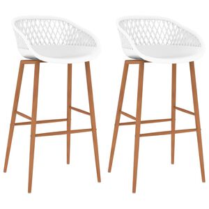 vidaXL Bar Chairs 2 pcs White