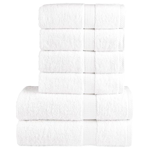 vidaXL 6 Piece Premium Towel Set SOLUND White 600 gsm