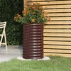 vidaXL Garden Planter Galvanised Steel 40x40x68 cm Brown
