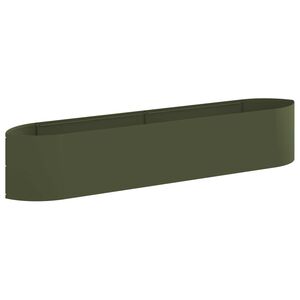 vidaXL Raised Garden Bed Olive Green 220 x 40x 40 cm Steel