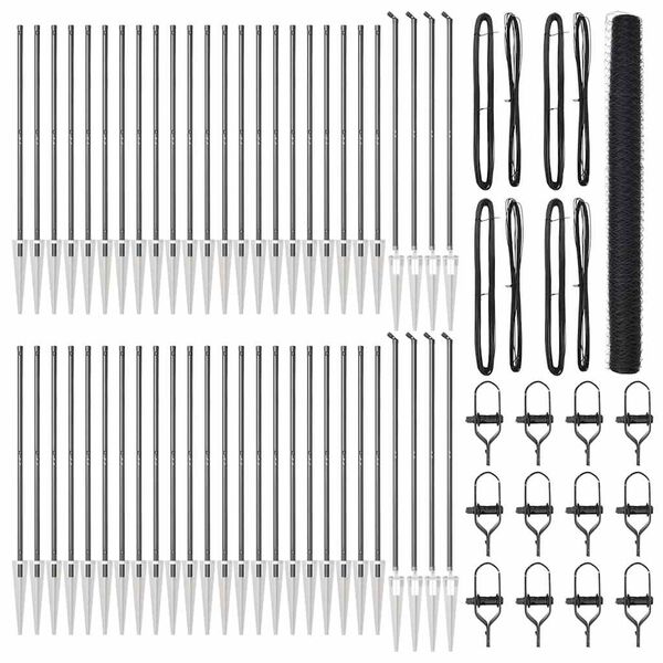 vidaXL Fence Post Grey 100 x 1.6 m (50 mm mesh) Steel and PVC