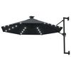 vidaXL Wall-mounted Garden Parasol with LEDs 300 cm Anthracite