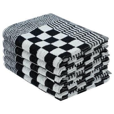 vidaXL 20 Piece Towel Set Black and White Cotton