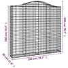 vidaXL Arched Gabion Baskets 11 pcs 200x30x180/200 cm Galvanised Iron