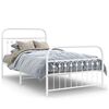 vidaXL Metal Bed Frame without Mattress with Footboard White 100x200cm