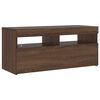 vidaXL TV Cabinet with LED Lights Brown Oak 90x35x40 cm