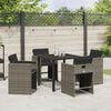 vidaXL Garden Dining Set 5 pcs Grey Poly Rattan