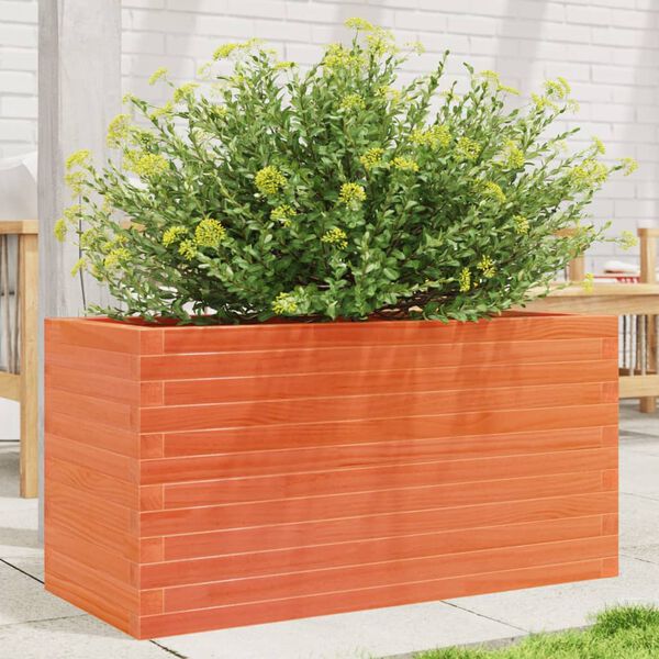 vidaXL Garden Planter Wax Brown 90x40x45.5 cm Solid Wood Pine