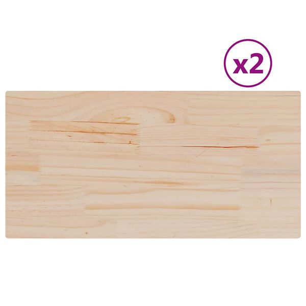 vidaXL Table Tops 2 pcs 70x35x2.5 cm Rectangular Solid Wood Pine