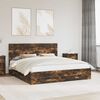 vidaXL Bed Frame with Drawer Smoked Oak 180 x 200 cm Engineered Wood