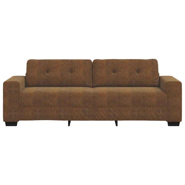 vidaXL Sofa with Cushion Brown [Faux leather and Wood]