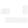 vidaXL TV Wall Cabinet Set 4 pcs High Gloss White Engineered Wood