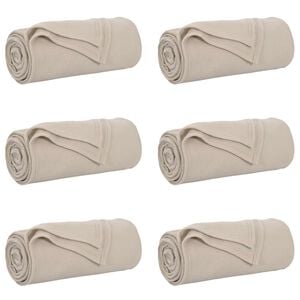 vidaXL Throw Blankets 6 pcs Beige 240 x 220 cm 4.28 kg Fleece
