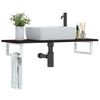 vidaXL Basin Shelf Wall Mounted Steel and Solid Wood Oak