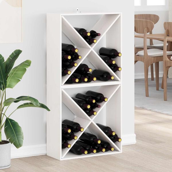 vidaXL Wine Rack 2 pcs White 62 x 25 x 62 cm Solid Pine Wood