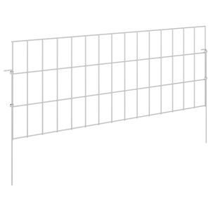 vidaXL Garden Fence with Stakes 48 pcs 75 x 30 cm Galvanised Steel