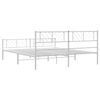 vidaXL Metal Bed Frame without Mattress with Footboard White 193x203cm