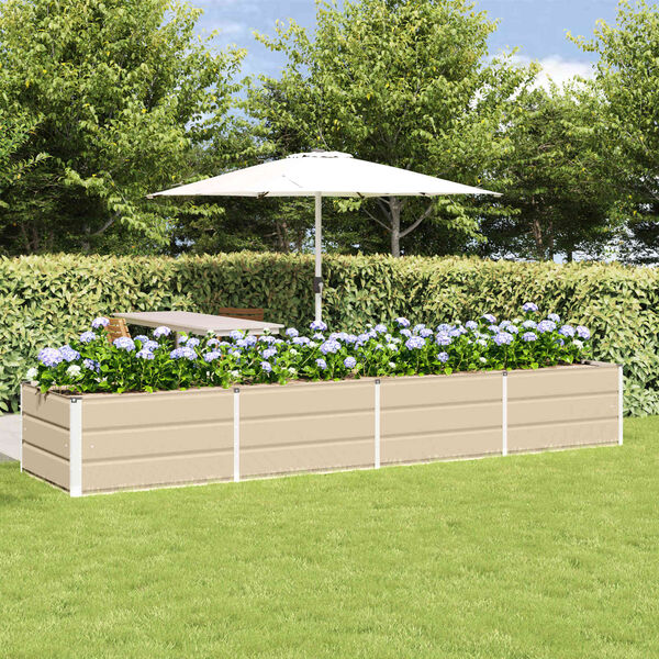 vidaXL Planter Ivory 320 x 80 x 45 cm Steel