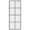 vidaXL Walk-in Shower Wall with Clear ESG Glass 80x195 cm Black