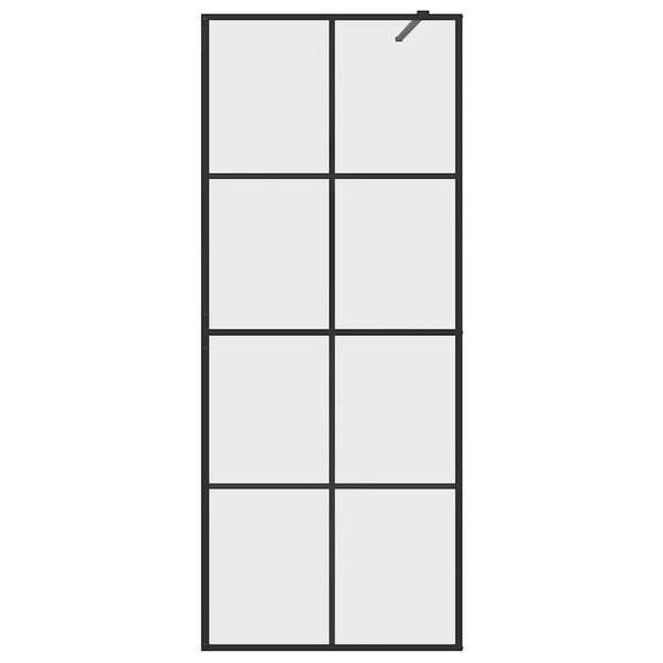 vidaXL Walk-in Shower Wall with Clear ESG Glass 80x195 cm Black