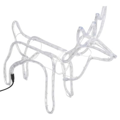 vidaXL Folding Christmas Reindeer Figure with 120 LEDs Cold White 60x30x60 cm