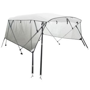 vidaXL 4-bow Bimini Top with Mesh Sidewalls 243x(170-182)x137 cm