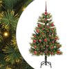vidaXL Artificial Hinged Christmas Tree with Cones Green 120 cm