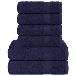 vidaXL 6 Piece Towel Set "FROGN" Navy Blue 360 gsm