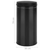 vidaXL Automatic Sensor Dustbin 70 L Carbon Steel Black