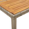 vidaXL Garden Table with Acacia Wood Top Grey 190x90x75 cm Poly Rattan