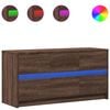 vidaXL TV Cabinet with LED Brown Oak 100x34x50 cm Engineered Wood