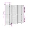 vidaXL Room Divider&nbsp;6 Panels White Solid Wood Paulownia