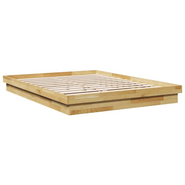 vidaXL Bed Frame without Mattress 140x190 cm Solid Wood Oak