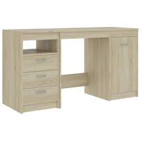 vidaXL Desk Sonoma Oak 140x50x76 cm Engineered Wood