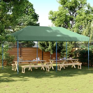 vidaXL Party Tent Green with Blue Frame Oxford Fabric