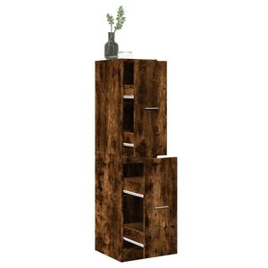 vidaXL Apothecary Cabinet Smoked Oak 30x41x144,5 cm Engineered Wood