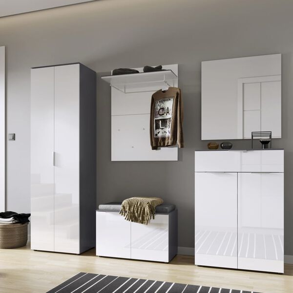 Germania Coat Rack Panel GW-Rimini 75x30x101 cm Graphite and White