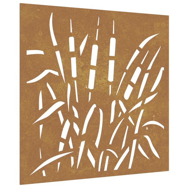 vidaXL Garden Wall Decoration 55x55 cm Corten Steel Grass Design
