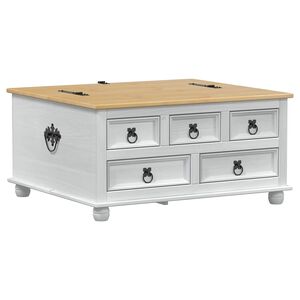 vidaXL Storage box with Drawer White 90 x78 x 45 cm Solid Pine Wood