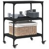 vidaXL Kitchen Trolley Black 60x41x76 cm Engineered Wood