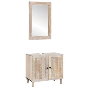 vidaXL Bathroom Furniture Set 2 pcs White Engineered Wood
