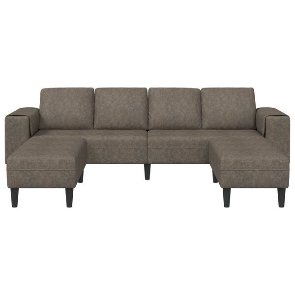 vidaXL Sofa Set Dark grey Faux suede leather