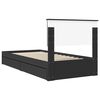 vidaXL Storage Bed with Headboard Black 90 x 190 cm Engineered Wood