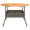 vidaXL Garden Table with Acacia Wood Top Grey &Oslash;110x71 cm Poly Rattan