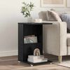 vidaXL Side Table with Wheel Black Oak 40 x 35 x 60 cm Engineered Wood