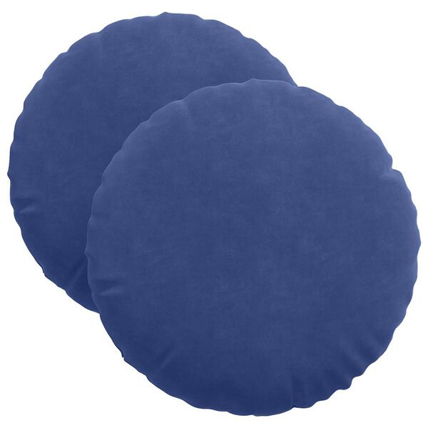vidaXL Seat Cushions 2 pcs Police Blue Ø 40 x 13 cm Velvet