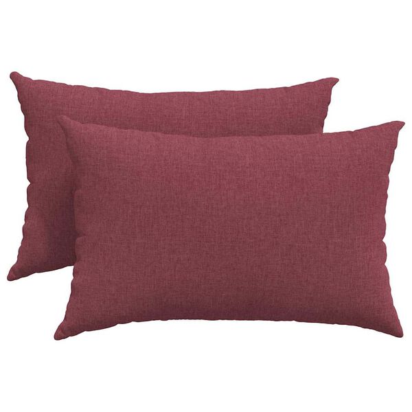 vidaXL Sofa Pillows 2 pcs Wine Red 60 x 40 cm Fabric