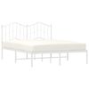 vidaXL Metal Bed Frame without Mattress with Headboard White 140x200cm
