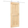 vidaXL Sliding Door Natural and White 80 x 210 cm Solid Pine Wood